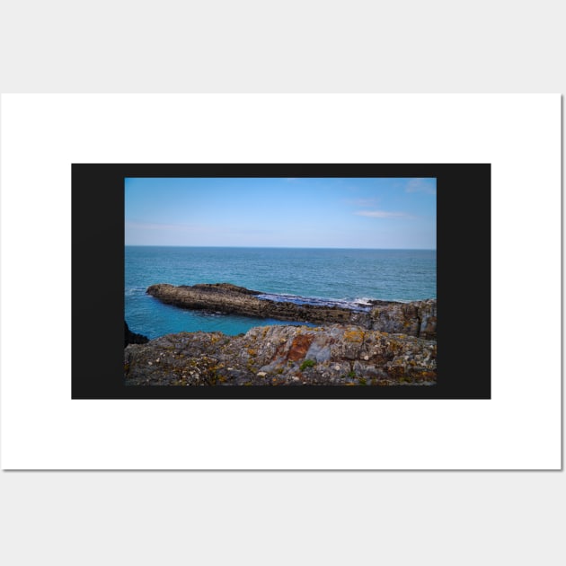 Rocks & Blue Ocean - Coastal Scenery - Ceibwr Bay Wall Art by Harmony-Mind